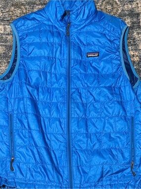 Patagonia Nano Puff Jacket Vest Men’s Blue Puffer Vest Great Condition